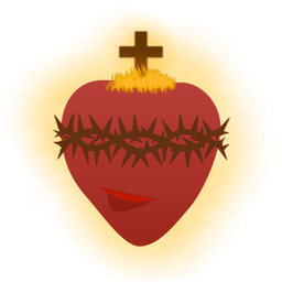 Chaplets and Rosary Logo, depicting the Sacred Heart of Jesus.